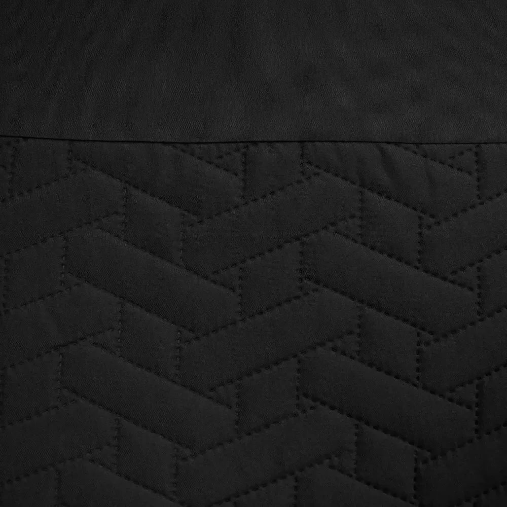 Super King Size Quilted Geo Duvet Set - Black