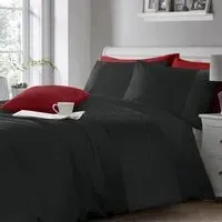 Super King Size Quilted Geo Duvet Set - Black