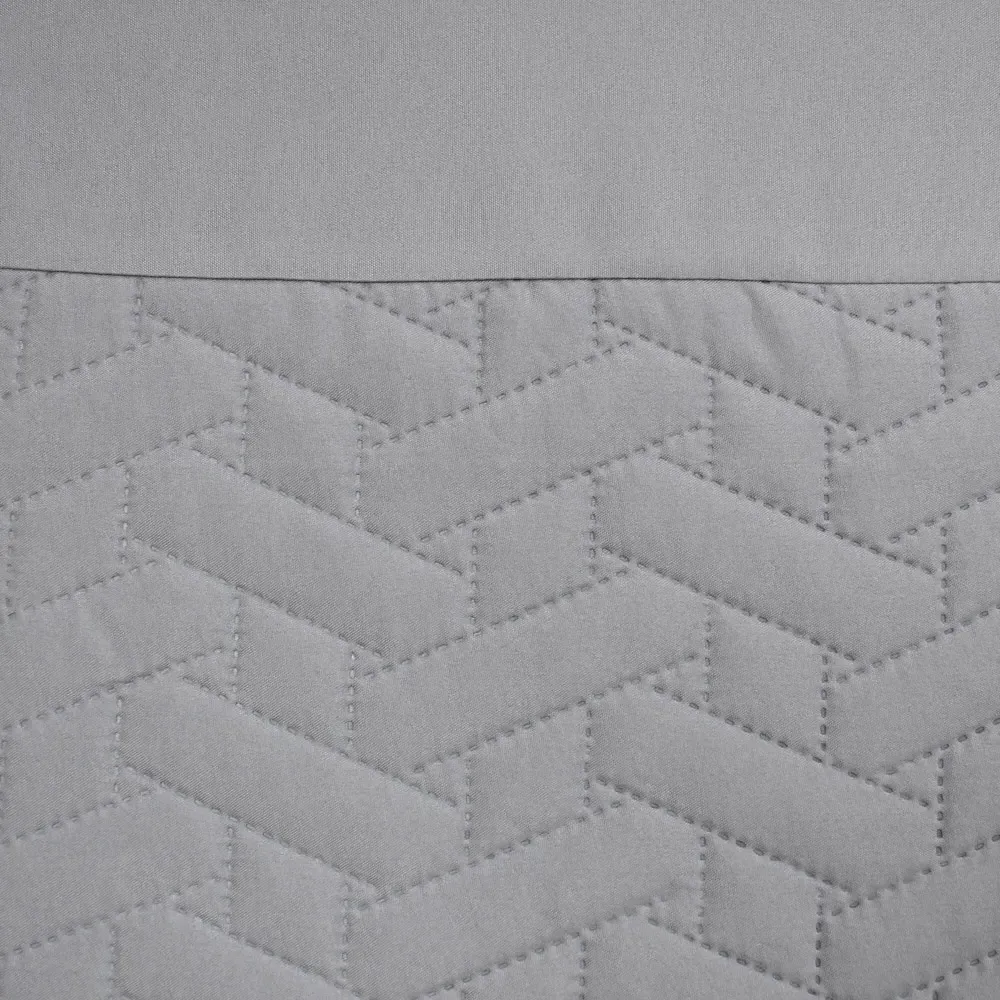 Super King Size Quilted Geo Duvet Set - Grey