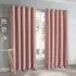 Teddy Eyelet Curtains - Blush, Fleece