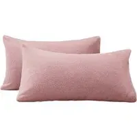 Teddy Fleece Pillowcase 2 Pack - Pink