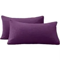 Teddy Fleece Pillowcase 2 Pack - Purple