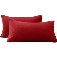 Teddy Fleece Pillowcase 2 Pack - Red