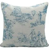 Toille Tapestry Filled Cushion 2 Pack - Blue