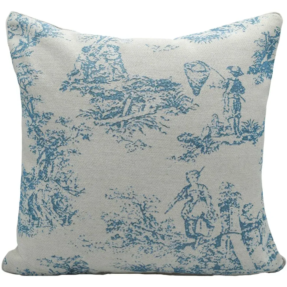 Toille Tapestry Filled Cushion 2 Pack - Blue