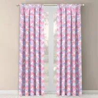 Unicorn Rainbow Curtain Pair - Pink, Polycotton