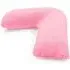 V Shape Pillow with Button Closure - Blush Pink, Teddy Fleece