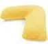 V Shape Pillow with Button Closure - Ochre, Teddy Fleece