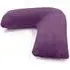 V Shape Pillow with Button Closure - Purple, Teddy Fleece