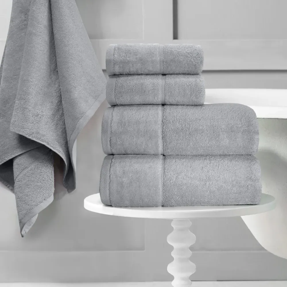 Velour Hand Towel 2 Pack - Grey, Cotton