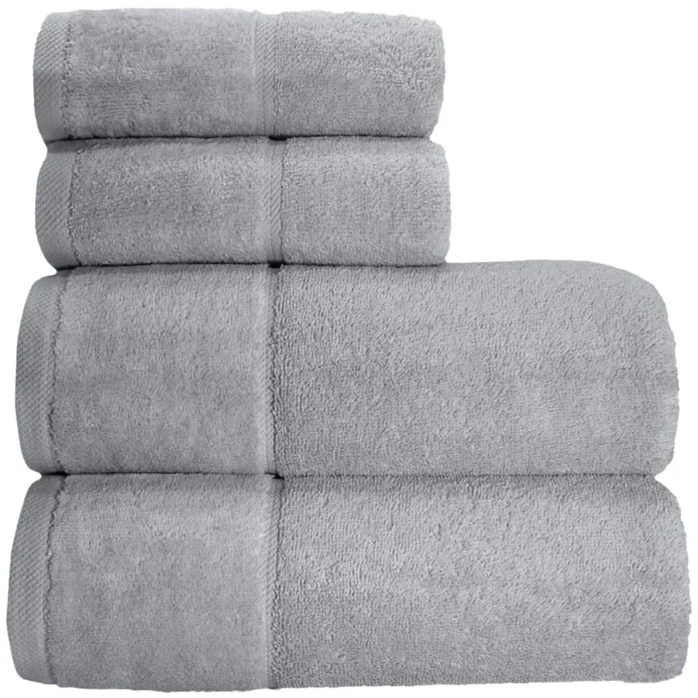Velour Hand Towel 2 Pack - Grey, Cotton
