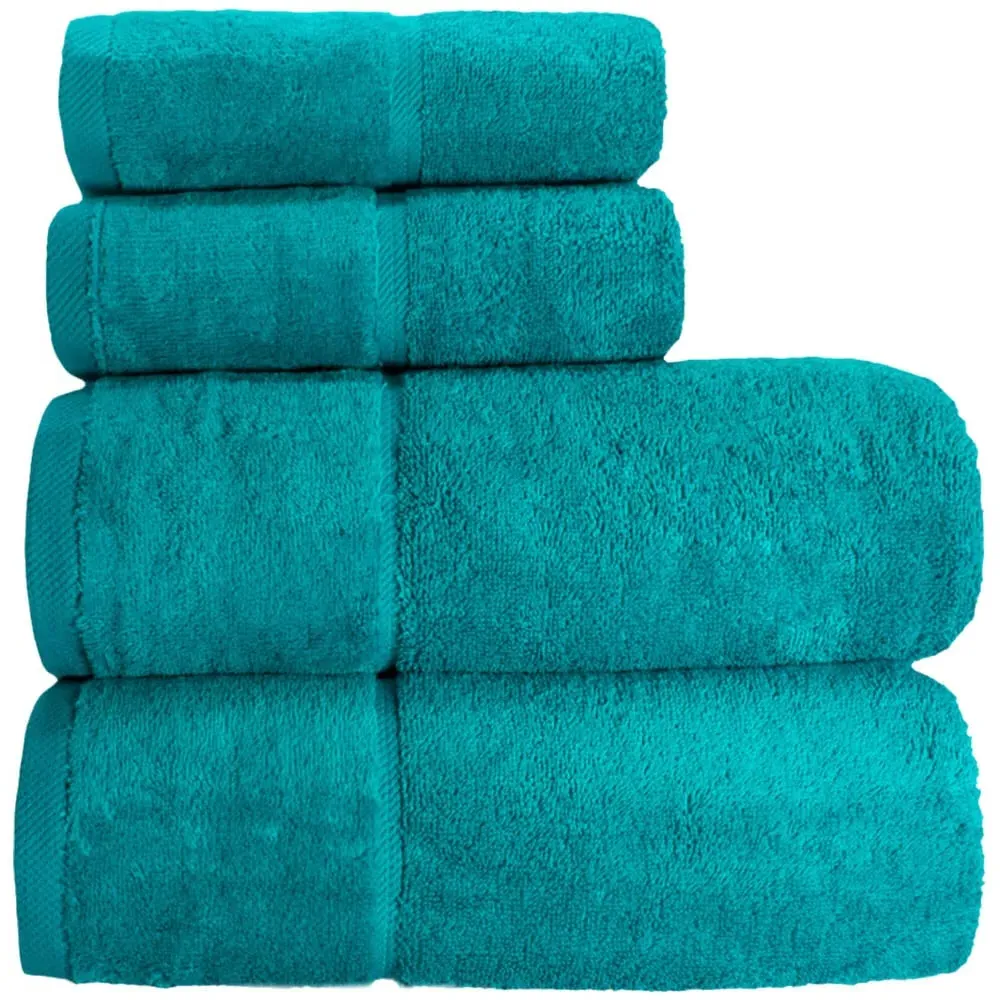 Velour Plush Bath Towel 2 Pack - Green, Cotton