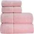 Velour Plush Bath Towel Set of 2 - Pink, Cotton