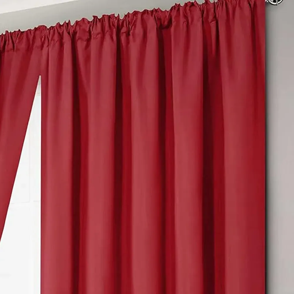 Verona Tape Top Curtains - Red