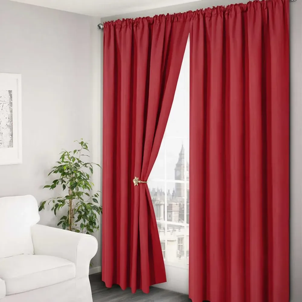 Verona Tape Top Curtains - Red