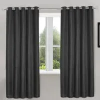 Waffle Blackout Curtains - Charcoal