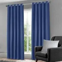 Waffle Blackout Curtains - Navy Blue