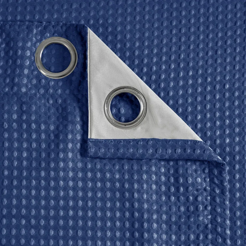 Waffle Blackout Curtains - Navy Blue