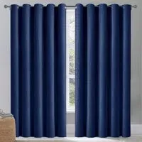 Waffle Blackout Curtains - Navy Blue