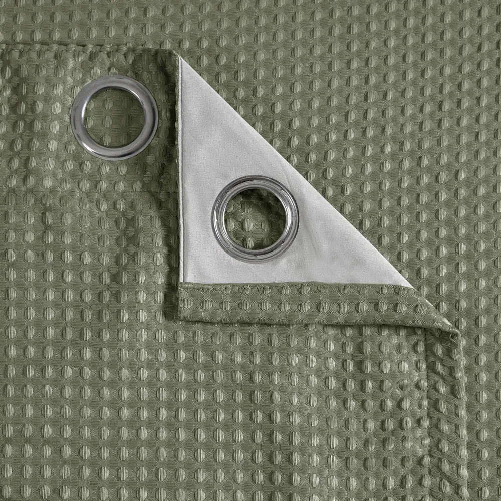 Waffle Blackout Curtains - Sage
