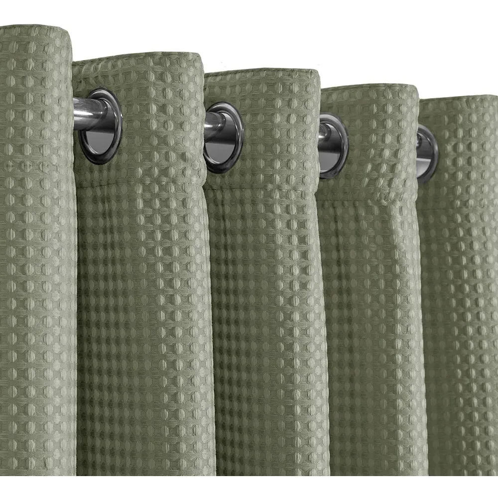 Waffle Blackout Curtains - Sage