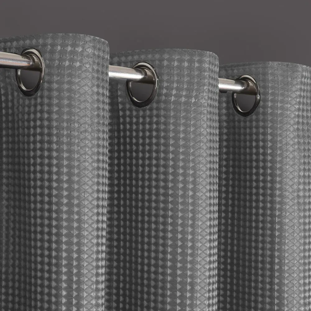 Waffle Blackout Curtains - Silver