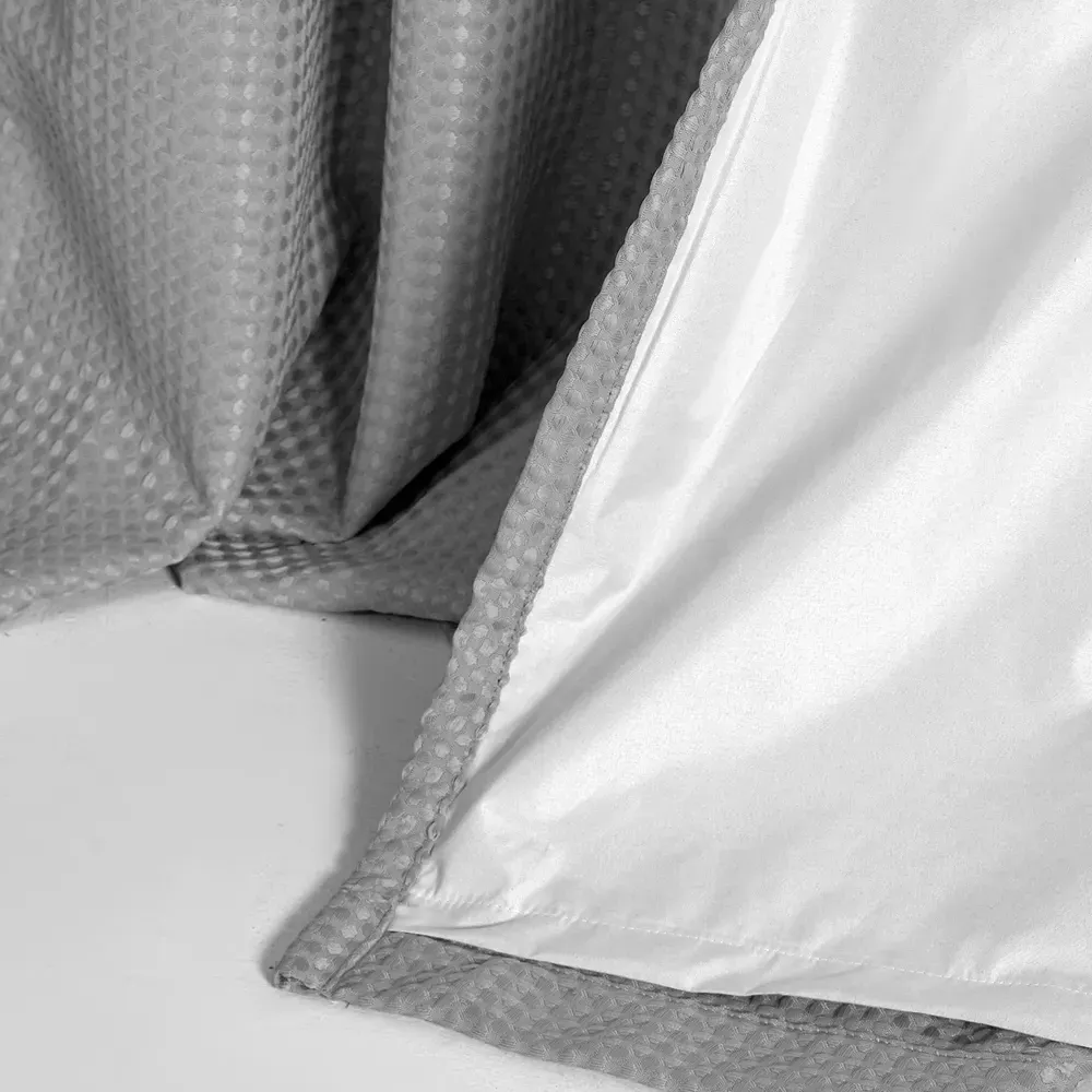 Waffle Blackout Curtains - Silver