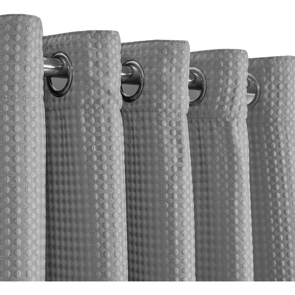 Waffle Blackout Curtains - Silver