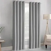 Waffle Blackout Curtains - Silver