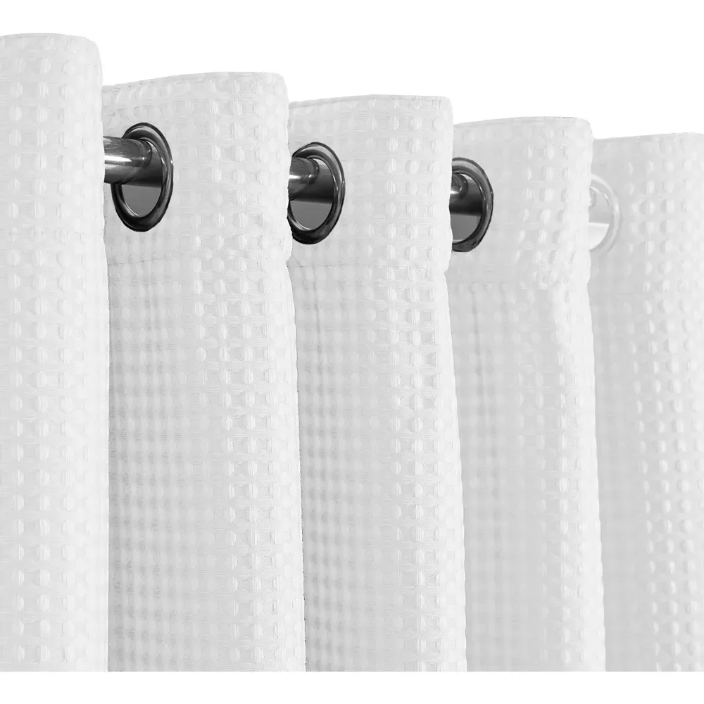 Waffle Blackout Curtains - White