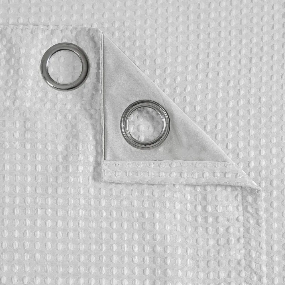 Waffle Blackout Curtains - White