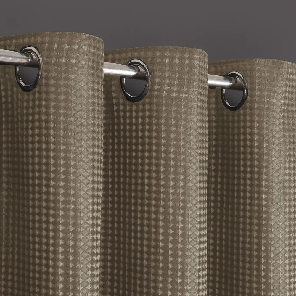 Waffle Blackout Curtains with Ring Tops - Cream