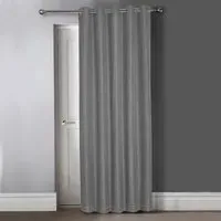 Waffle Blackout Door Curtains - Grey