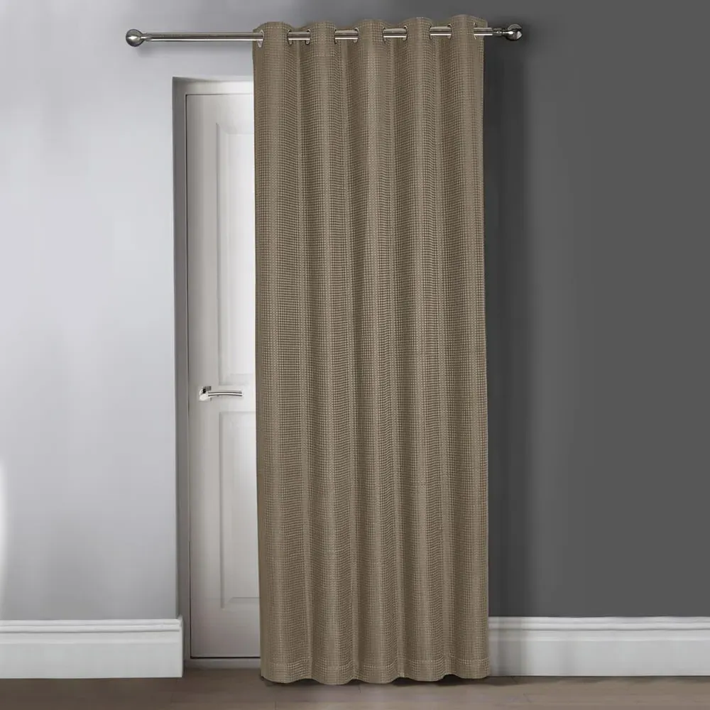 Waffle Blackout Door Curtains - Natural