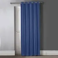 Waffle Blackout Door Curtains - Navy