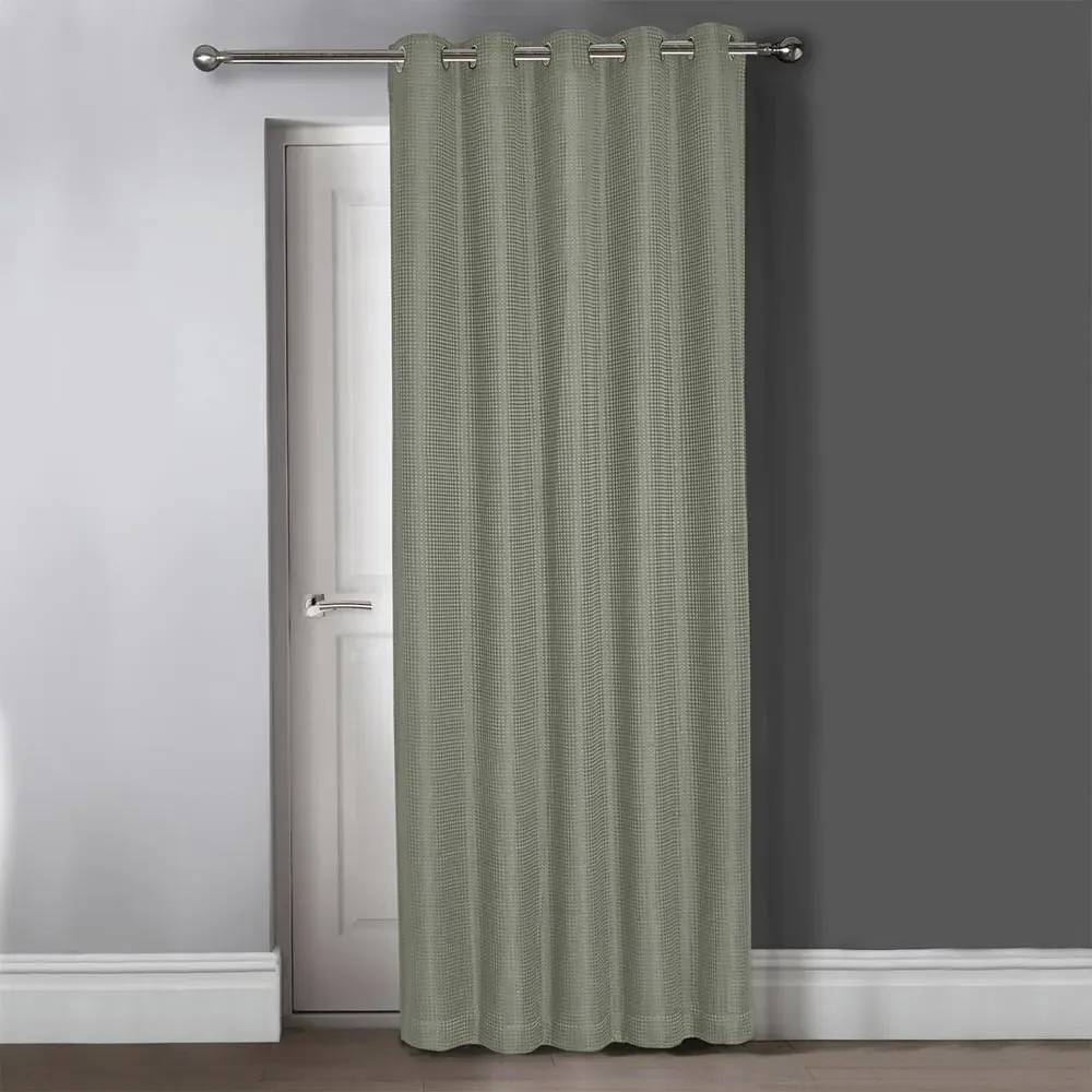 Waffle Blackout Door Curtains - Sage