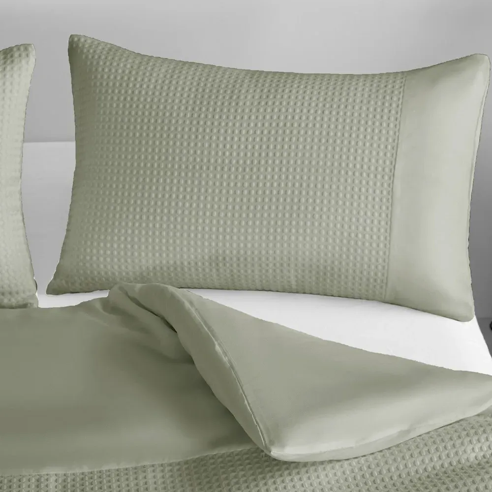 Waffle Duvet Set - Green