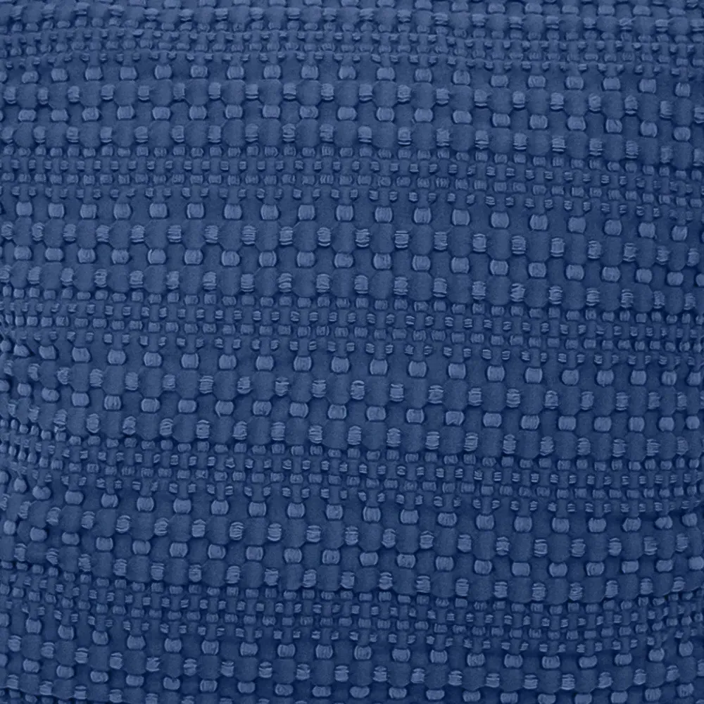 Waffle Fringed Filled Cushion 2 Pack - Blue