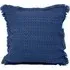 Waffle Fringed Filled Cushion 2 Pack - Blue