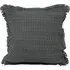 Waffle Fringed Filled Cushion 2 Pack - Charcoal