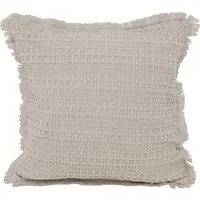Waffle Fringed Filled Cushion 2 Pack - Cream