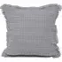 Waffle Fringed Filled Cushion 2 Pack - Grey