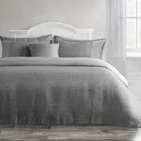Waffle King Size Duvet Set - Grey