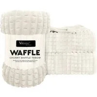 Waffle Plush Throw 127 x 152cm - Ivory
