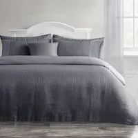 Waffle Single Duvet Set - Grey