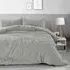 Washed Linen Look Double Duvet Set - Grey