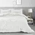 Washed Linen Look Double Duvet Set - White