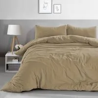 Washed Linen Look Single Duvet Set - Cream