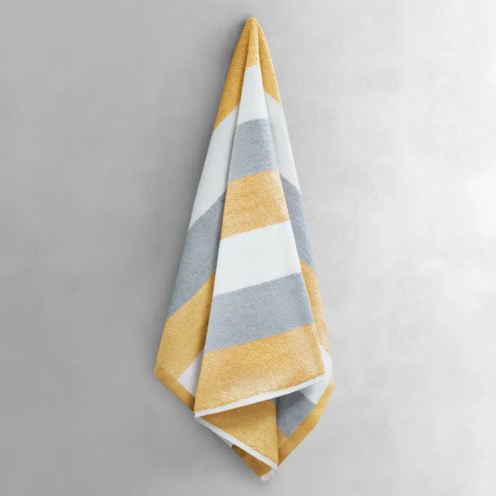 Weston Strip Hand Towel Set of 2 - Ochre, Cotton