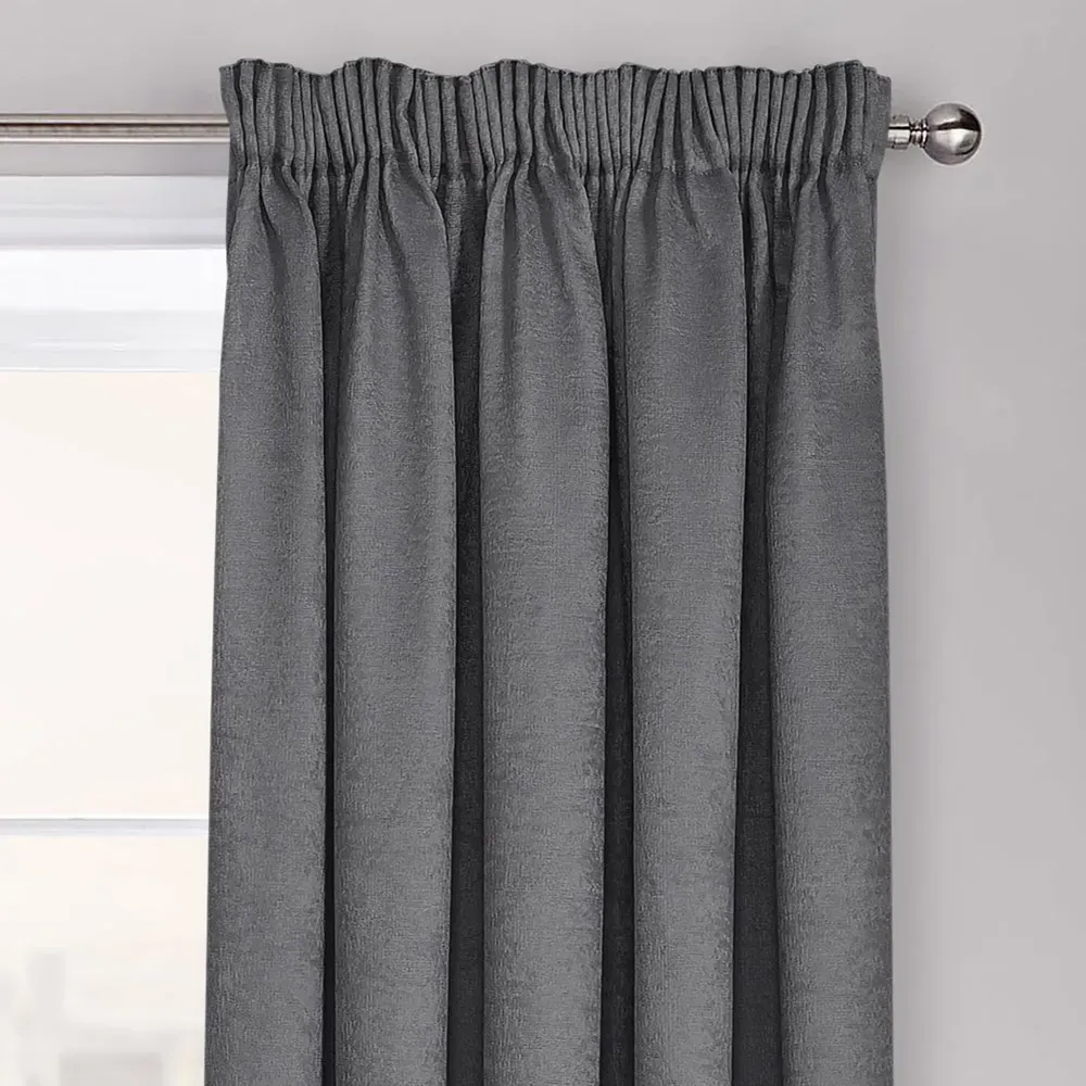 Westwood Tape Top Curtains - Charcoal, Polyester